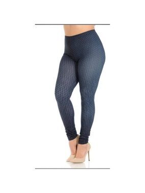Trïbe Blue Full Length Leggings Size XL NWT